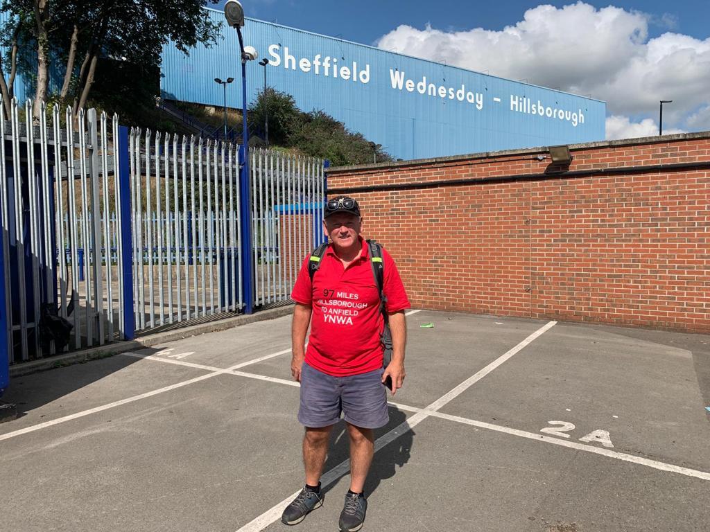 Steve outside Hillsborough stadium 