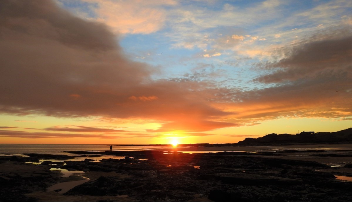 Sunrise on the Northumberland coast at Duridge Bay