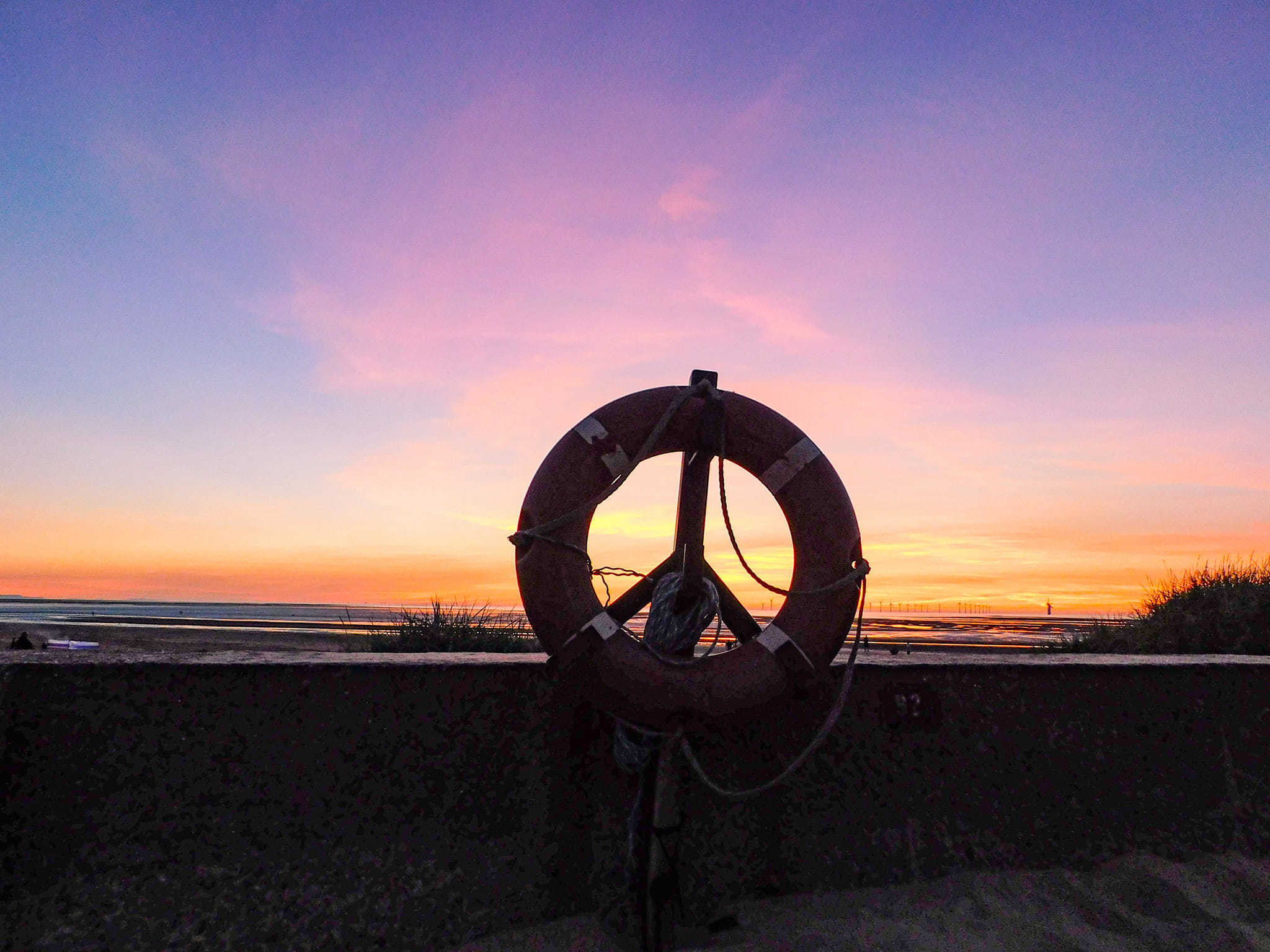 Sunset at Wallasey beach by Nicola Jayne