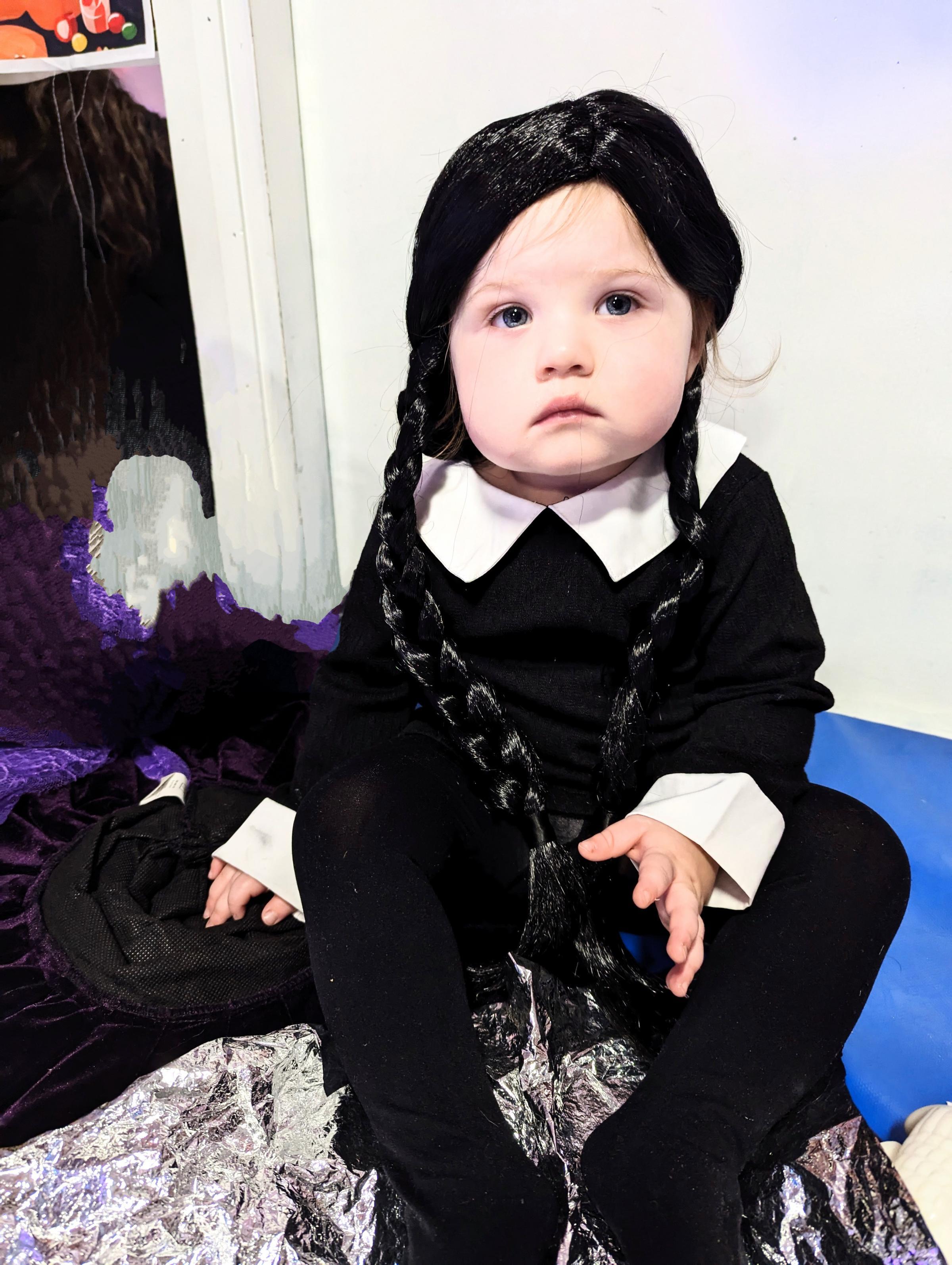 Molly Mason, from Birkenhead, dressed as Wednesday Addams