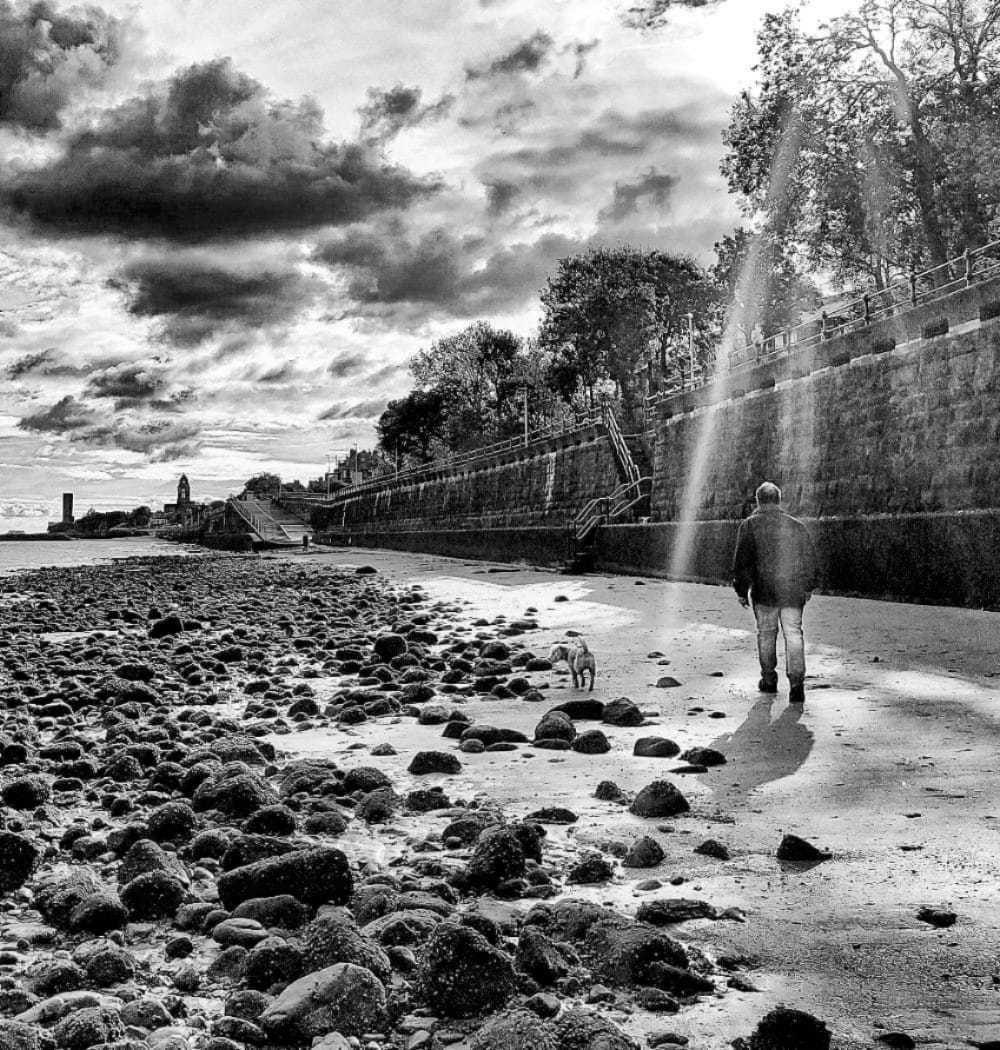 Solitude on New Brighton beach by Kimberley Phillips