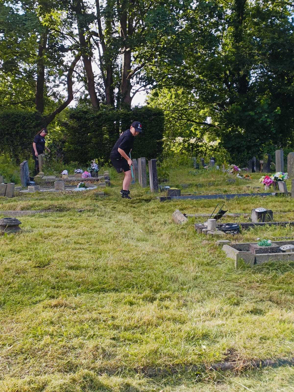 Little Sutton Church of England pupil Ben Williams has been helping out the local community by maintaining St Pauls Churchyard in Hooton.