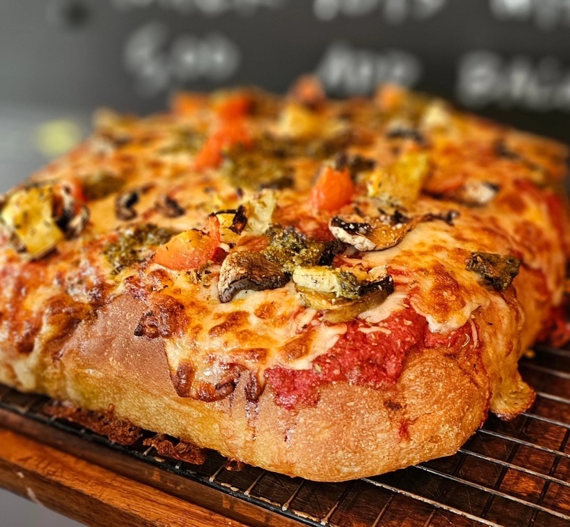 Fluffy Focaccia pizza