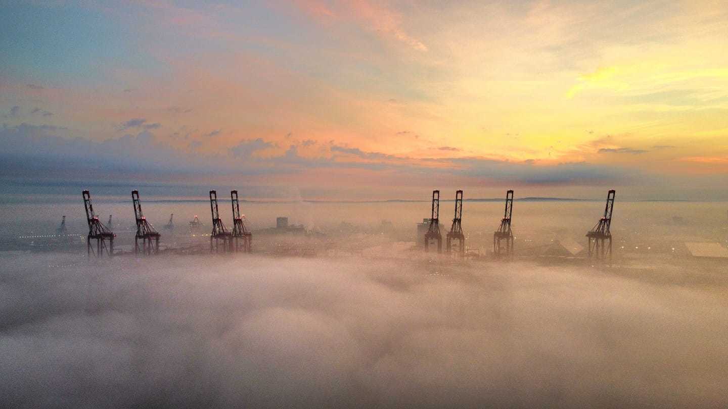 Misty sunrise over the Mersey by Gary Beale