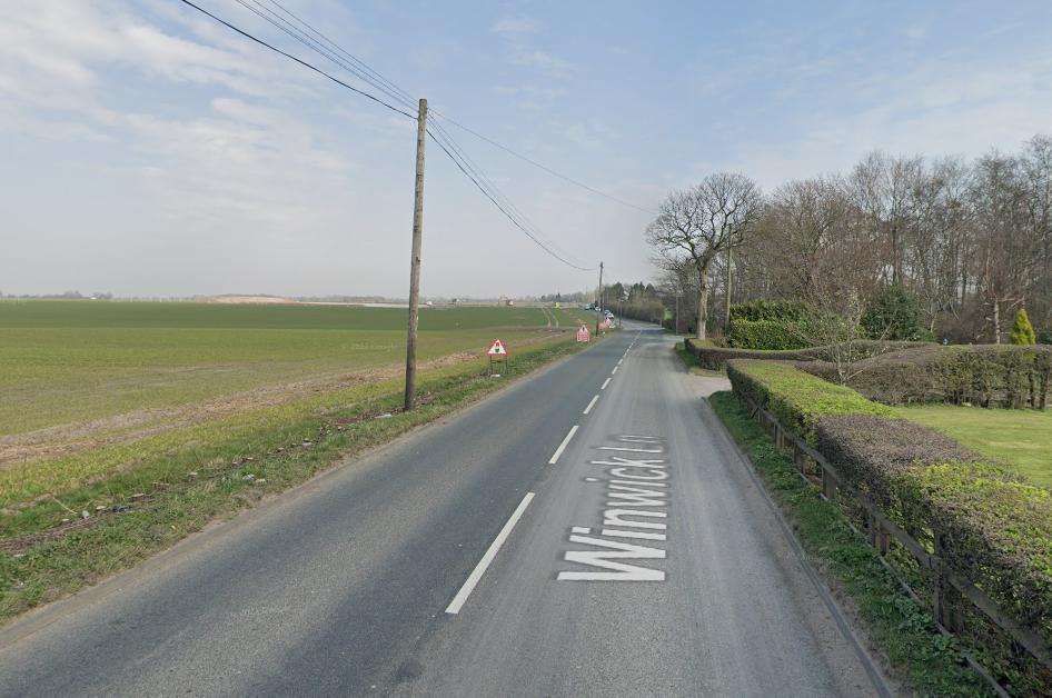 The crash occurred on Winwick Lane near Croft. Picture: Google Maps